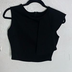 Black Ruffles Crop Top